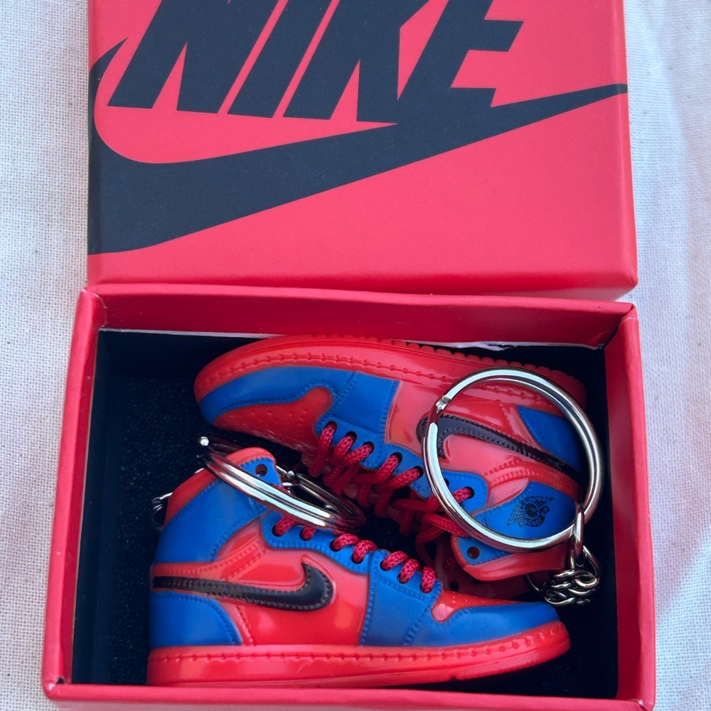 Nike Red and Blue Mini Dunk Keychain Set